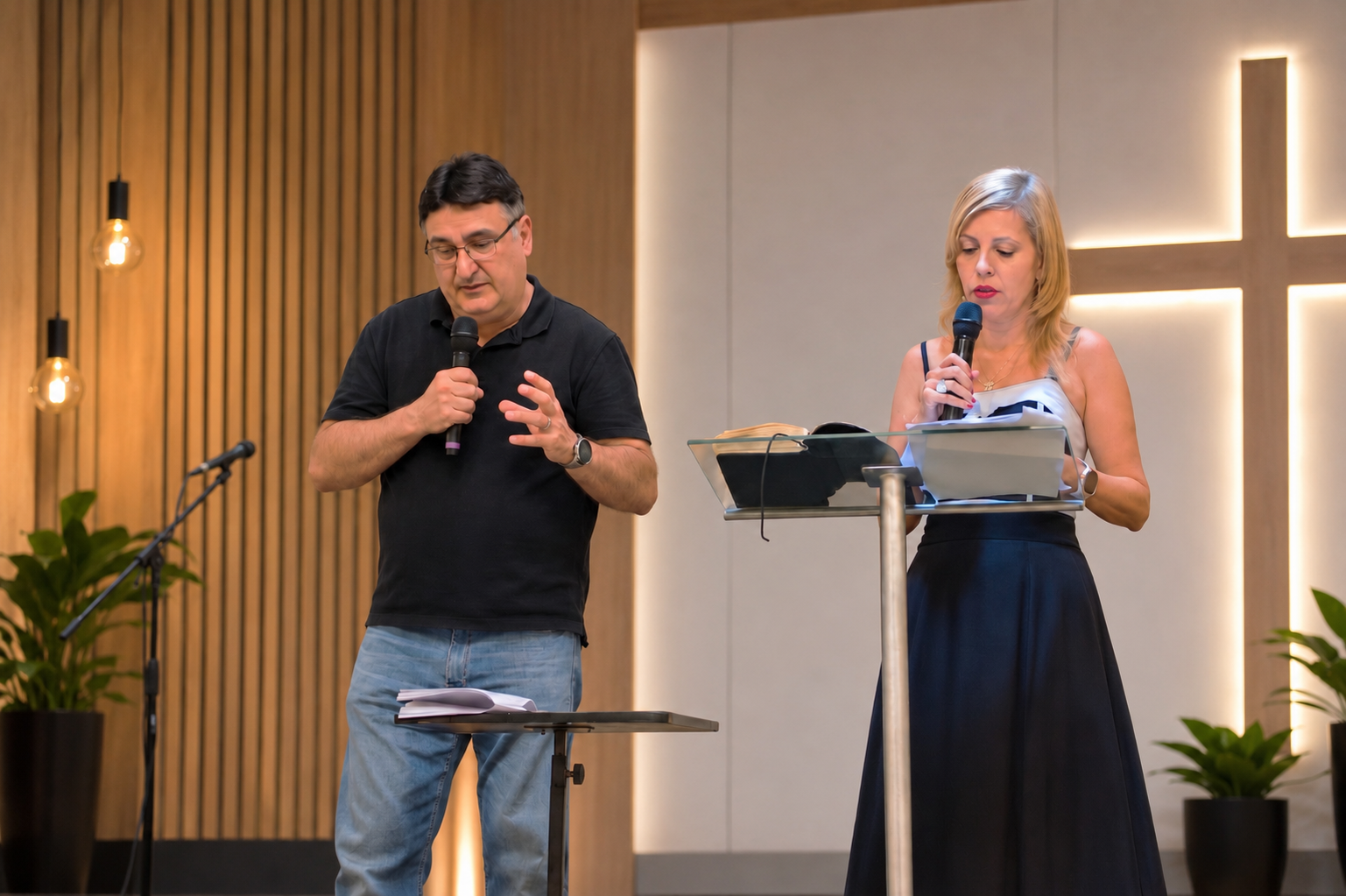 João Fábio e Yara Romero ministrando no altar